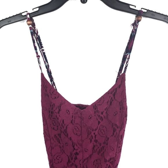 Xhilaration Dress Mini Purple Lace Lined Spaghetti Straps Junior Medium - Picture 3 of 8